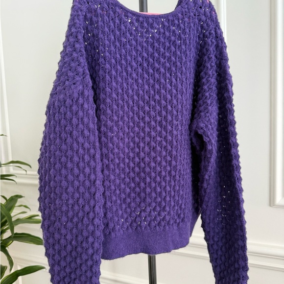 MINI MOLLY- Purple Chunky Knit Sweater - Picture 2 of 5